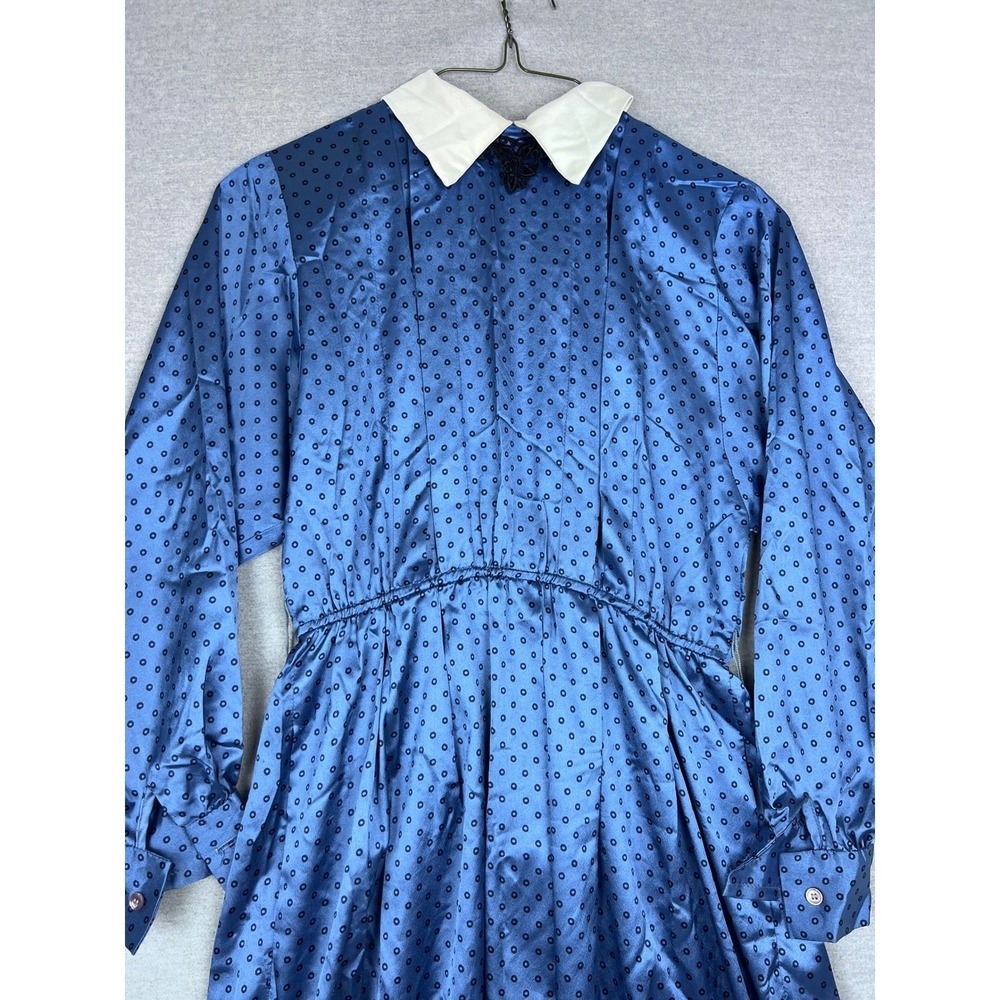 Vintage‎ California Girl Petrina Aberle Blue Polka Dot Midi Dress Size 12 8509
